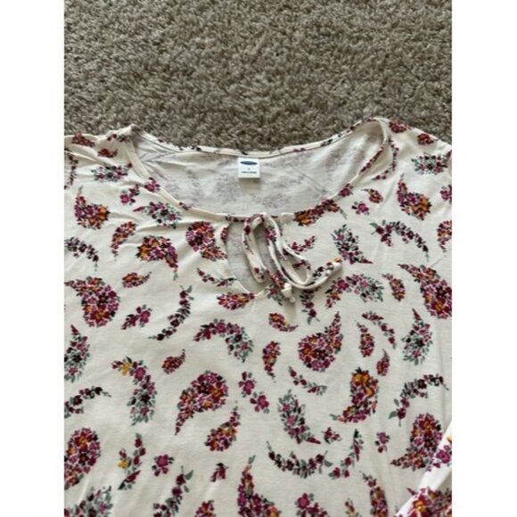 Old Navy Womens Blouse Size Large Floral Popover Long Sleeves Flowy Boho - Picture 5 of 11